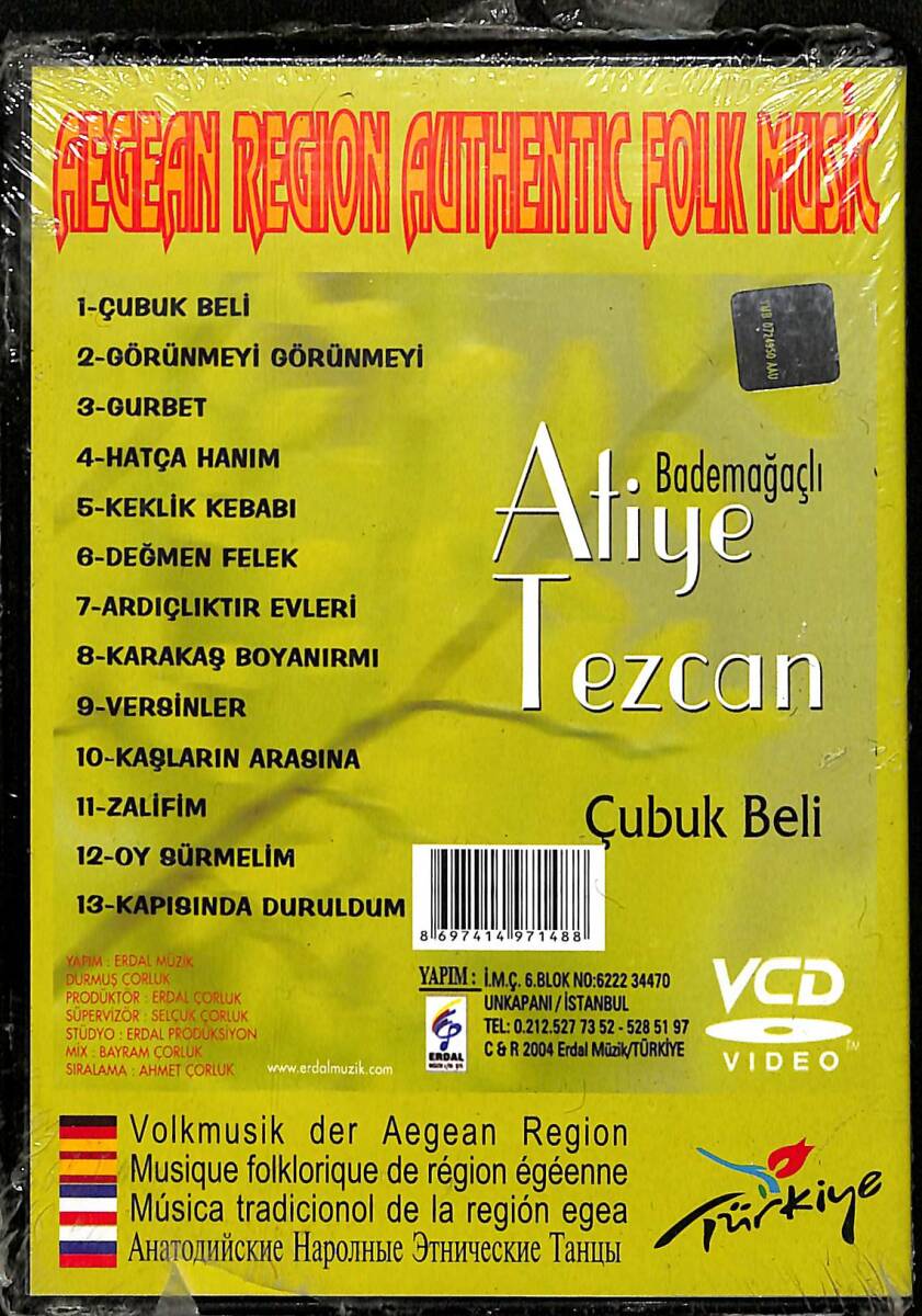 Bademağaçlı Aliye Tezcan - Çubuk Beli Görüntülü VCD Video (Sıfır) DVD2917 - 2