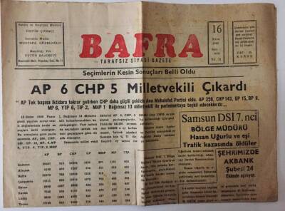 Bafra Gazetesi 16 Ekim 1969 - AP 6 CHP 5 Milletvekili Çıkardı GZ26481 - 1