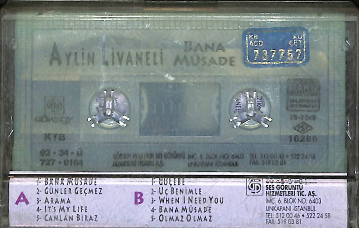 Aylin Livaneli - Bana Müsade Kaset ( Mavi Bandrol - İkinci El) KST27701 - 2