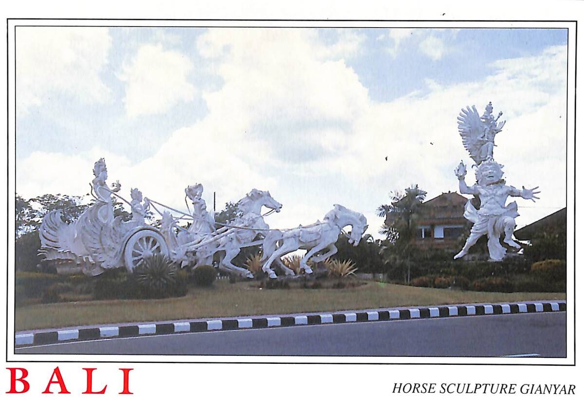 Bali Kartpostal - Horse Sculpture Gıanyar KRT23612 - 1