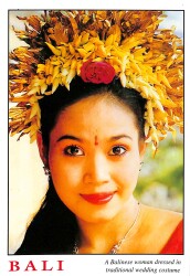 Bali Kartpostal - Kadınların Geleneksel Düğün Kostümü KRT23609 - Gökçekoleksiyon