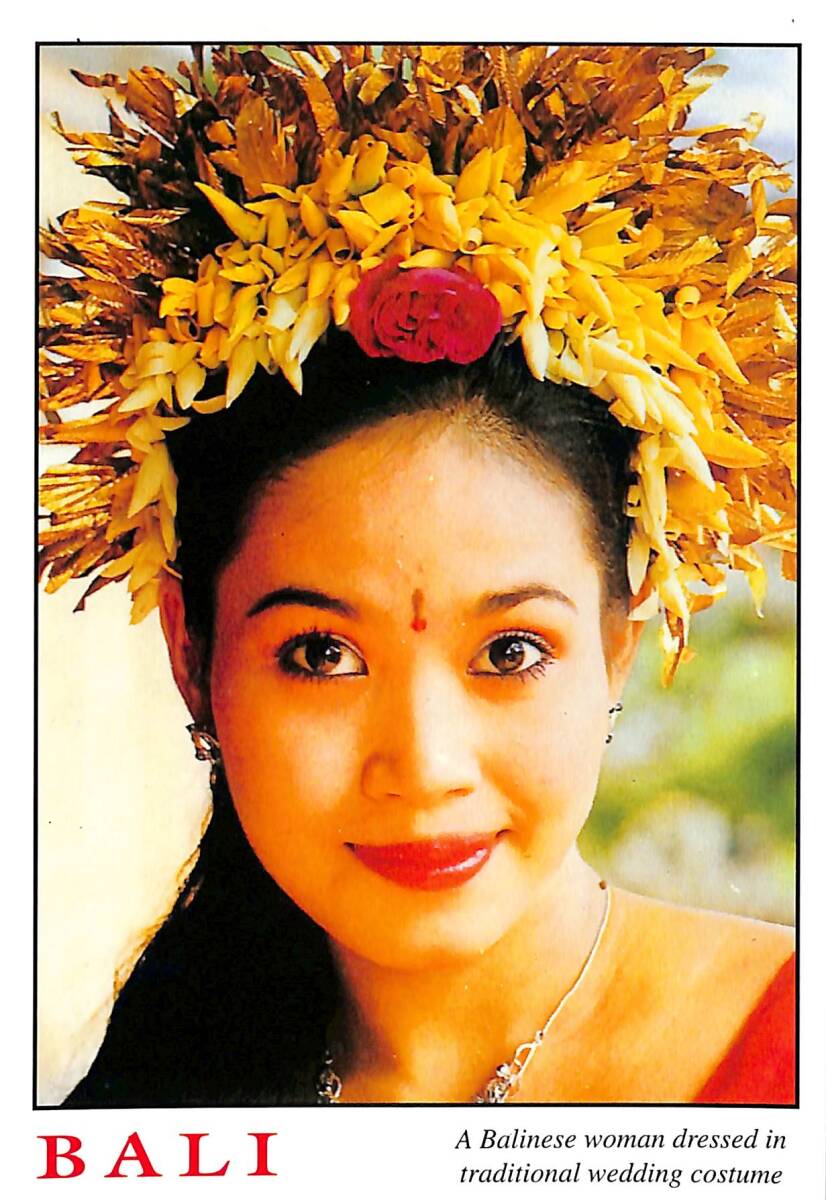 Bali Kartpostal - Kadınların Geleneksel Düğün Kostümü KRT23609 - 1