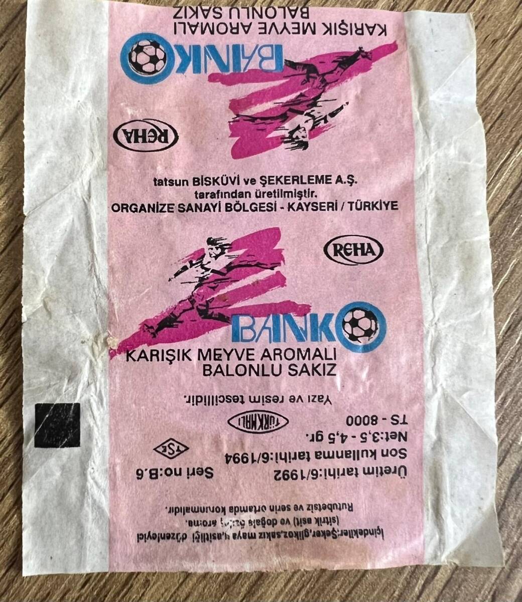 BANKO (REHA) 1992 Türkiye Ligi Futbolcu Serisi Sakız Sarma Kağıdı # SKZ1867 - 3
