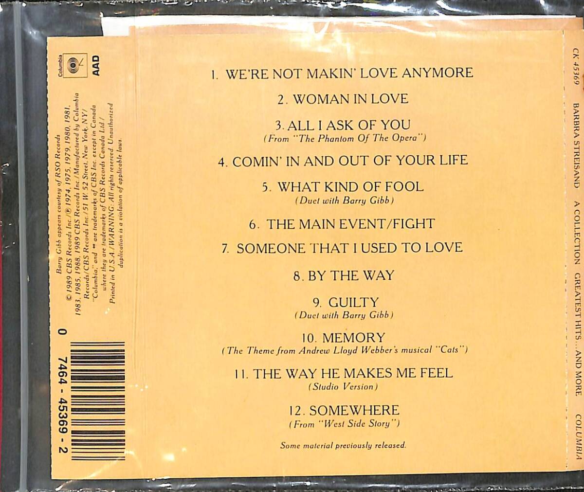 Barbra Streisand – A Collection CD (İkinci El) CD5811 - 2
