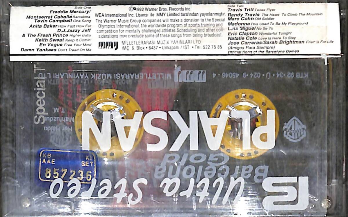 Barcelona Gold - Anita Baker - Eric Clapton - Natalie Cole - Madonna - Freddie Mercury -Luis Miguel - Rod Stewart Kaset (Mavi Bandrol - Sıfır) KST27045 - 2