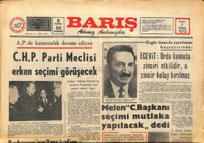 Barış Gazetesi 1 Nisan 1973 - Makarios, Grivası Darbe Hazırlamakla Suçladı GZ122484 - 1