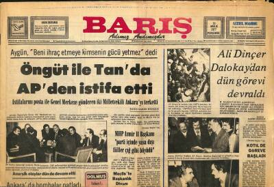 Barış Gazetesi 15 Aralık 1977 - Ali Dinçer Dalokaydan Dün Görevi Devraldı GZ122491 - 1