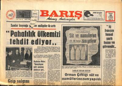 Barış Gazetesi 26 Kasım 1972 - Bayan Onassisin Çıplak Fotoğrafları Bir Dergide Yayınlandı GZ122481 - 1
