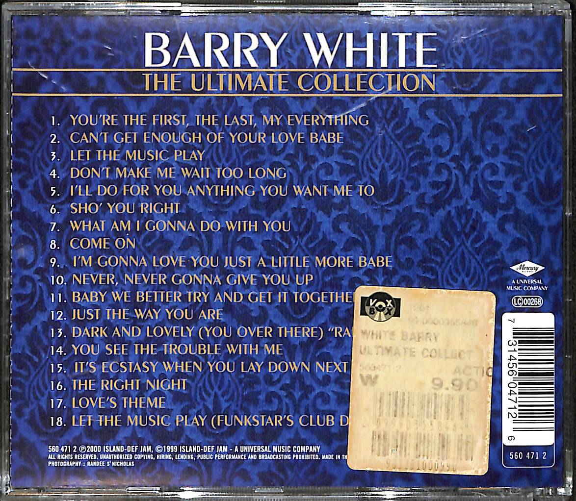 Barry White - The Ultimate Collection CD (İkinci El) CD4404 - 2