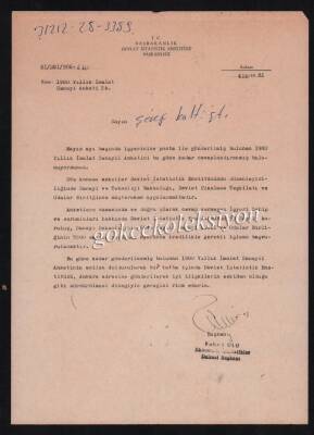 Başbakanlık Devlet İstatistik Enstitüsü Evrağı EFM315 - 3