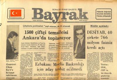 Bayrak Gazetesi 10 Ekim 1977 - Erbakan Meclis Başkanlığı İçin Aday Tespit Edilmeli Dedi GZ89419 - 1