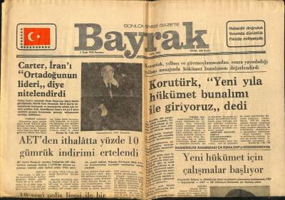 Bayrak Gazetesi 2 Ocak 1978 - Sabuna Zam Geldi Yağ Sırada GZ89438 - 1