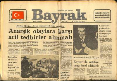Bayrak Gazetesi 21 Ekim 1976 - İsrail Bir Lübnan Köyünü İşgal Etti GZ89418 - 1