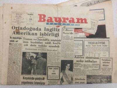 Bayram Gazetesi 1 Eylül 1952 - Ortadoğu da İngiliz Amerikan İşbirliği GZ52452 - 1
