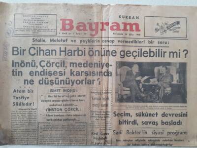 Bayram Gazetesi - 14 Ekim 1948 - Bir Cihad Harbi Önüne Geçilebilir Mi? GZ111264 - 1