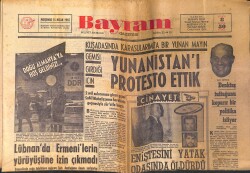 Bayram Gazetesi 15 Nisan 1965 - ..Ve Zeki Müren Şimdi de Elbiselerini Sergileyecek - Lübnan'da Ermenilerin Yürüyüşüne İzin Çıkmadı GZ158680 - Gökçekoleksiyon