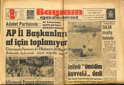 Bayram Gazetesi 17 Mayıs 1962 - AP İl Başkanları Af İçin Toplanıyor GZ89468 - 1