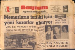 Bayram Gazetesi 5 Şubat 1965 - Balıkesir'de 1300 Yolcu Mahsur Kaldı - Memurların Terfihi İçin Yeni Kararlar Alınıyor GZ158677 - Gökçekoleksiyon