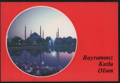 Bayram Kutlama Kartpostalı Sultanahmet Figürlü KRT3346 - 1
