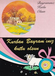 Bayram Kutlama Temalı 2`li Kartpostal KRT10757 - Gökçekoleksiyon