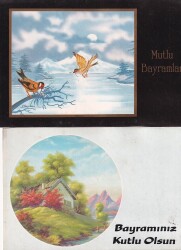 Bayram Kutlama Temalı 2`li Kartpostal KRT10773 - Gökçekoleksiyon