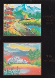 Bayram Kutlama Temalı 2`li Kartpostal KRT10781 - Gökçekoleksiyon