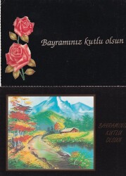 Bayram Kutlama Temalı 2`li Kartpostal KRT10782 - Gökçekoleksiyon