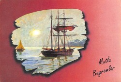 Bayram Kutlama Temalı Kartpostal KRT15374 - Gökçekoleksiyon