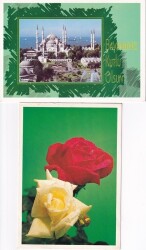 Bayram Kutlama ve Gül 2li Kartpostal KRT10408 - Gökçekoleksiyon