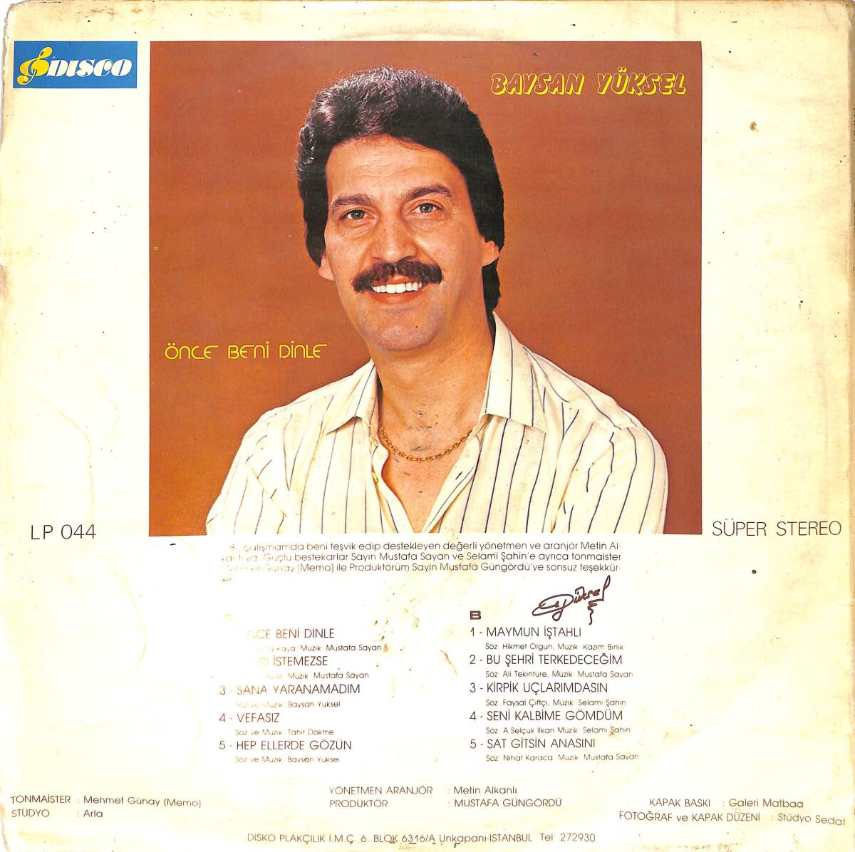 Baysan Yüksel - Önce Beni Dinle LP PLAK (10/7.5) PLK26483 - 2