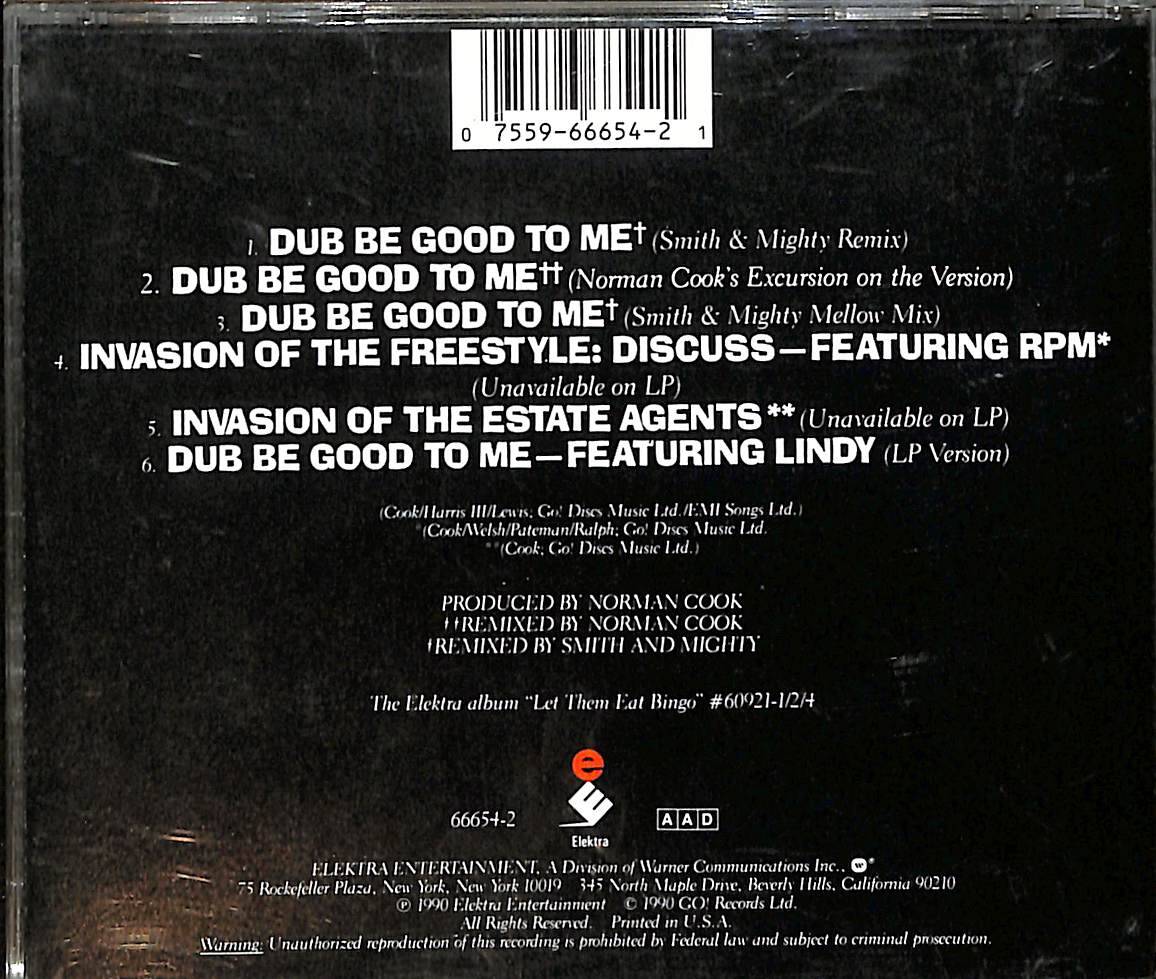 Beats International - Dub Be Good To Me CD (İkinci El) CD4170 - 2