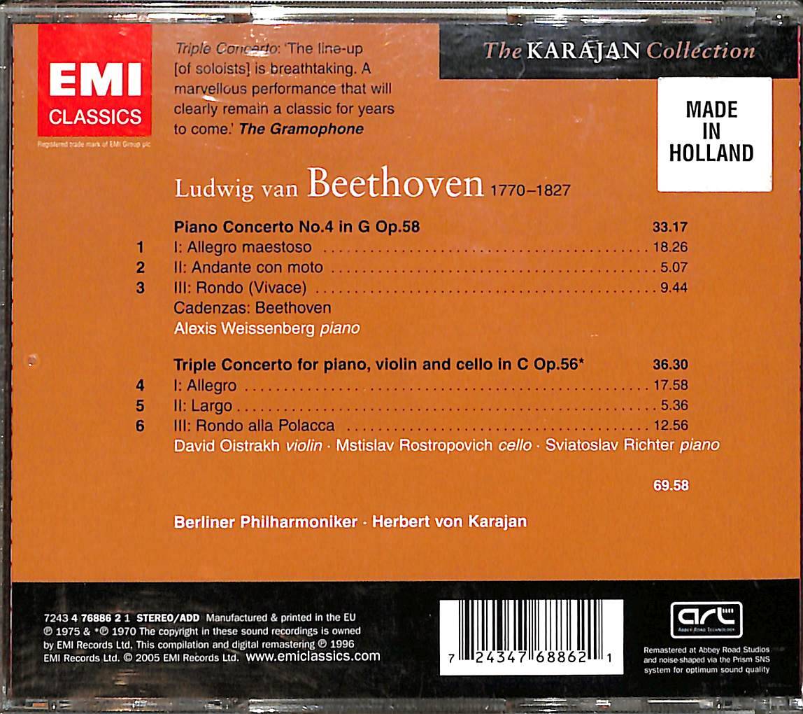 Beethoven*, Alexis Weissenberg, David Oistrakh*, Mstislav Rostropovich, Sviatoslav Richter, Berliner Philharmoniker, Herbert von KarajanCD (İkinci El) CD4131 - 2