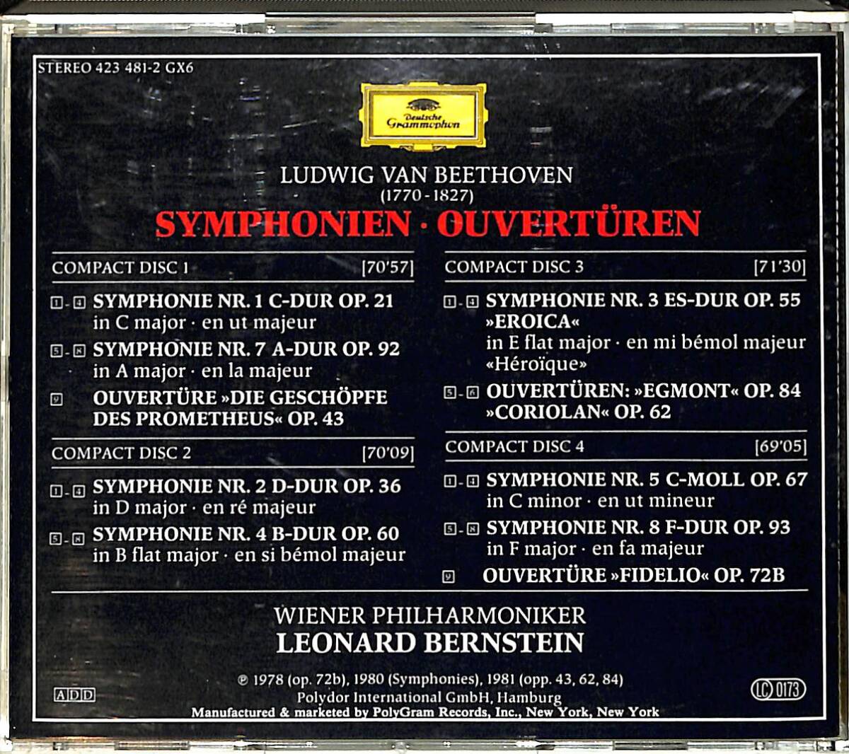 Beethoven & Bernstein - Symphonien 6 - 9 CD (İkinci El) CD5303 - 2