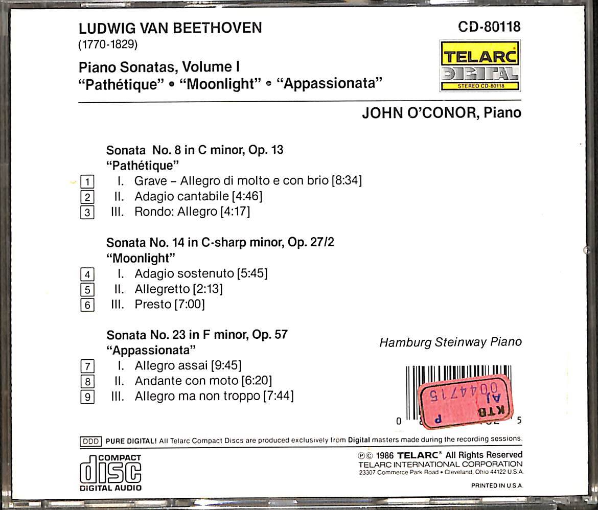 Beethoven*, John O'Conor – Piano Sonatas, Volume I CD (İkinci El) CD5575 - 2