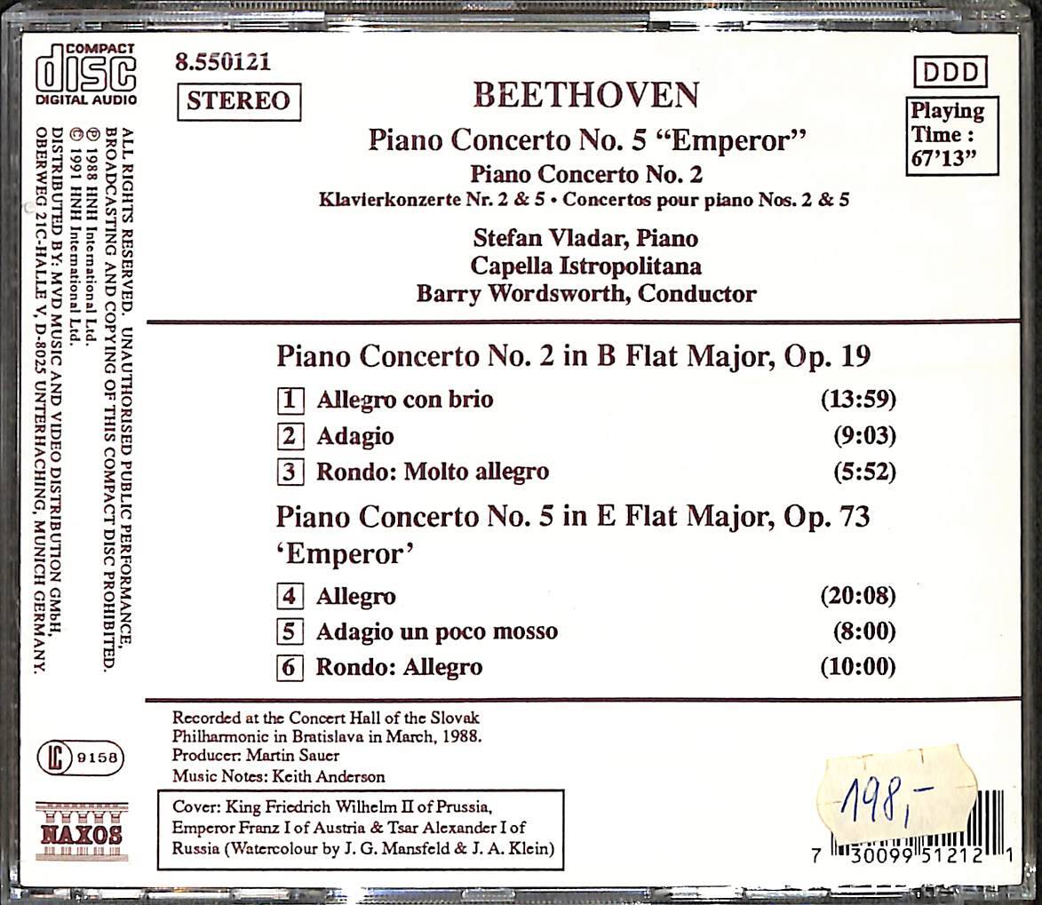 Beethoven : Stefan Vladar, Capella Istropolitana, Barry Wordsworth ‎- Piano Concerto No. 5 