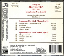 Beethoven Symphonies Nos. 2 and 5 CD (İkinci El) CD3670 - 2