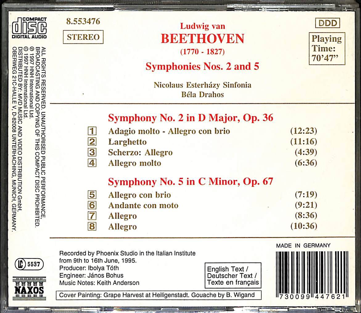 Beethoven Symphonies Nos. 2 and 5 CD (İkinci El) CD3670 - 2