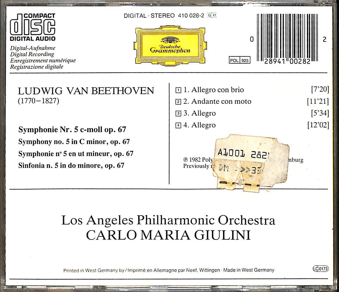 Beethoven: Symphony No. 5 CD (İkinci El) CD5431 - 2