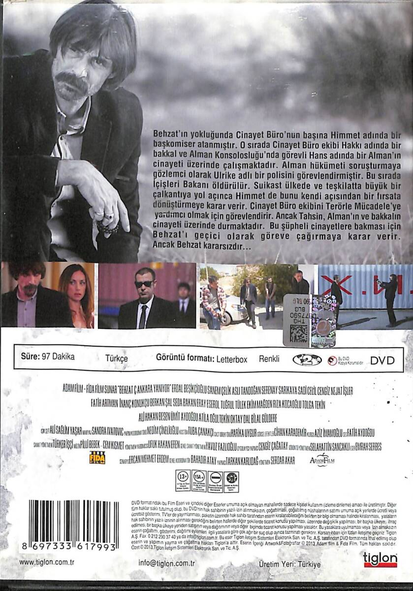Behzat Ç. Ankara Yanıyor – Orijinal DVD (İkinci El) * Erdal Beşikçioğlu, Sanem Çelik, Nejat İşler, Aslı Tandoğan, Serenay Sarıkaya – 2013 * DVD2950 - 2