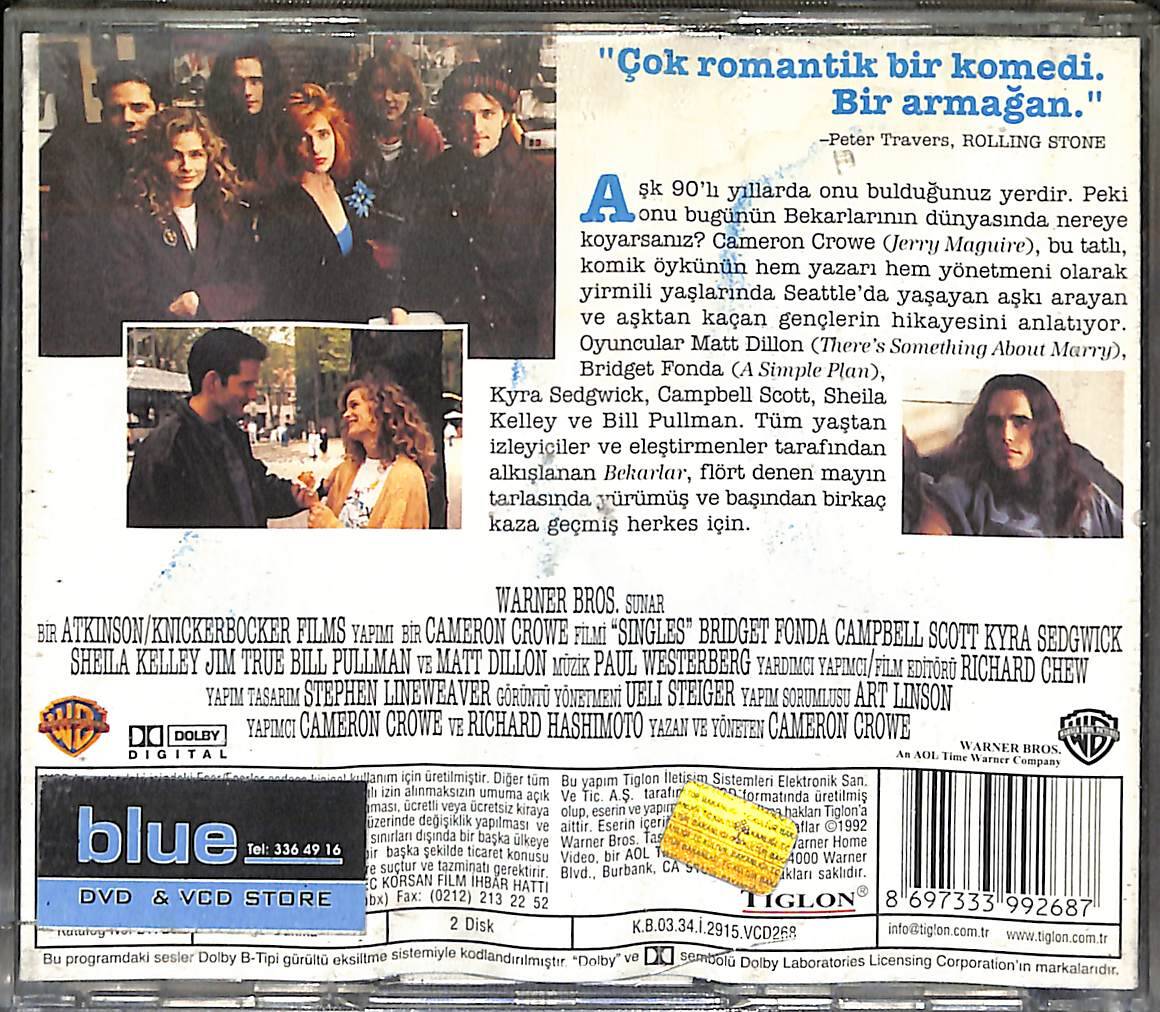 Bekarlar - Singles Orjinal VCD Film ' Bridget Fonda, Campbell Scott, Kyra Sedgwick, Matt Dillon ' VCD28039 - 2