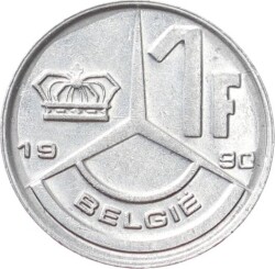 Belçika 1 Frank 1990 ÇT+ Baudouin I - Belgie (Hollandaca) YMP11004 - 1