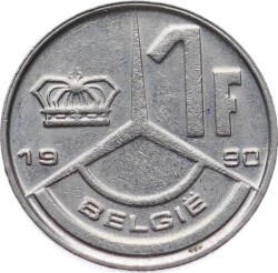 Belçika 1 Frank 1990 *Baudouin I* ÇÇT YMP11085 - 2