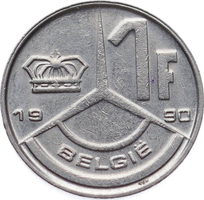 Belçika 1 Frank 1990 *Baudouin I* ÇÇT YMP11085 - 2