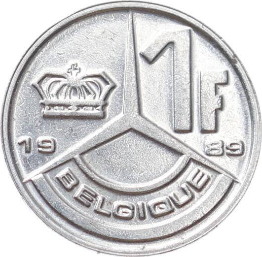 Belçika 1 Frank 1989 ÇÇT+ Baudouin I - Belgique (Latince ) YMP11003 - 1