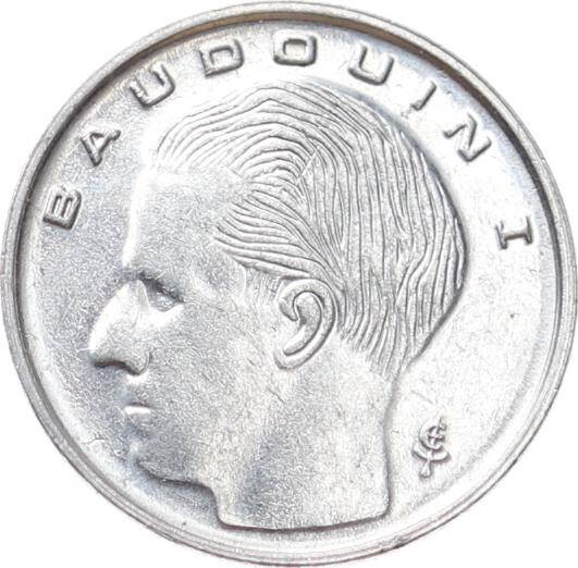 Belçika 1 Frank 1989 ÇÇT+ Baudouin I - Belgique (Latince ) YMP11003 - 2