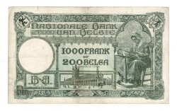Belçika 1000 Frank / 200 Belgas 1928 ÇÇT YKP8238 - 2
