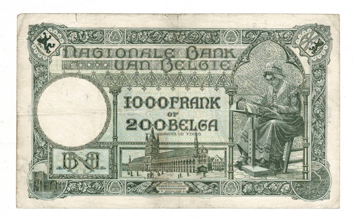 Belçika 1000 Frank / 200 Belgas 1928 ÇÇT YKP8238 - 2