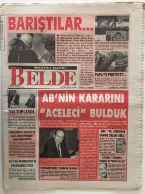 Belde Gazetesi 1 Aralık 2006 - ABnin Kararını Aceleci Bulduk, Papayı Protesto... GZ28058 - 1