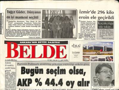 Belde Gazetesi 11 Aralık 2005 - Tuğçe Güder , Dünyanın En İyi Mankeni Seçildi - Rusya Federasyonundan , Gökçeke Onur Nişanı GZ96752 - 1