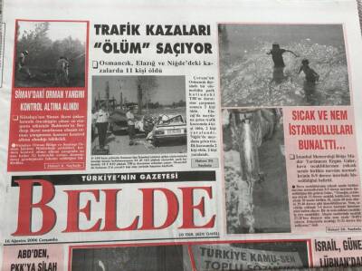 Belde Gazetesi 16 Ağustos 2006-İsrail Güney Lübnandan Çekiliyor GZ45533 - 2